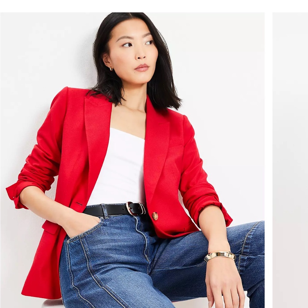 LOFT Bold Red Blazer for Women